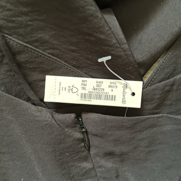 NWT Madewell Layton midi slip dress true black - Picture 11 of 11